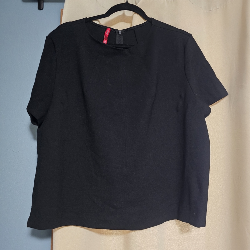 SPANX The Perfect Funnel Top Ponte Shirt Zip Back Short Sleeve Slimming 2xl